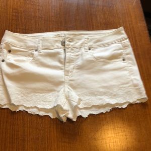 White jean shorts
